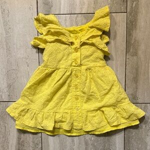 Nannette Yellow Eyelet Ruffle Dress for Girls